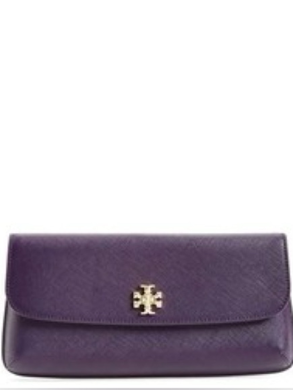 EUC Tory Burch Diana Purple Leather Clutch